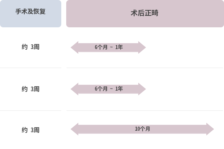 수술 시기별 양악수술 종류